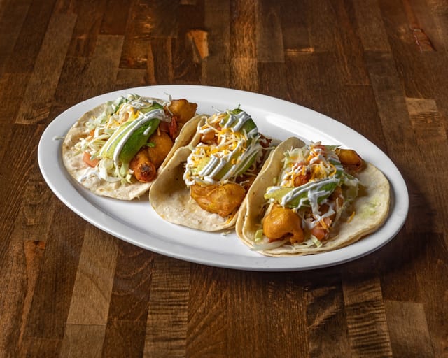 Order shrimp tacos (3).